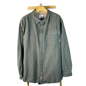Legendary Whitetails Mens Size 4XT Buck Camp Green Flannel Shirt Corduroy Cuff